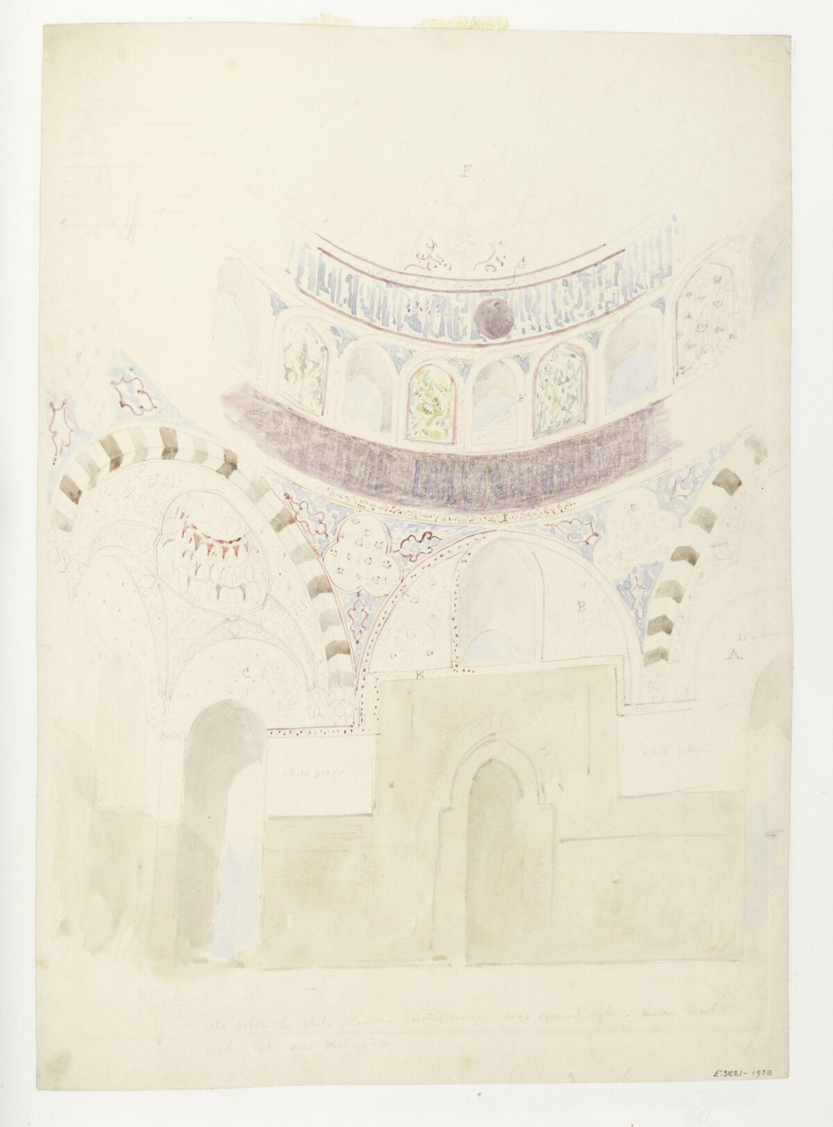 Watercolor Sketch of Architectural Interior