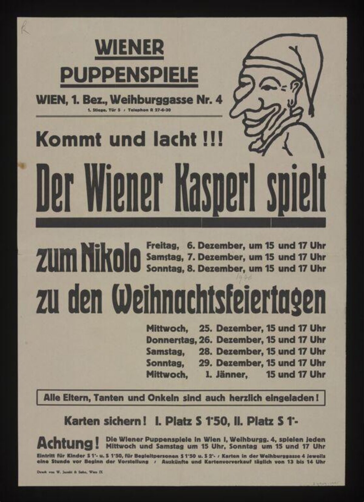 Vintage Vienna Puppet Show Poster