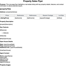 Property Sales Flyer