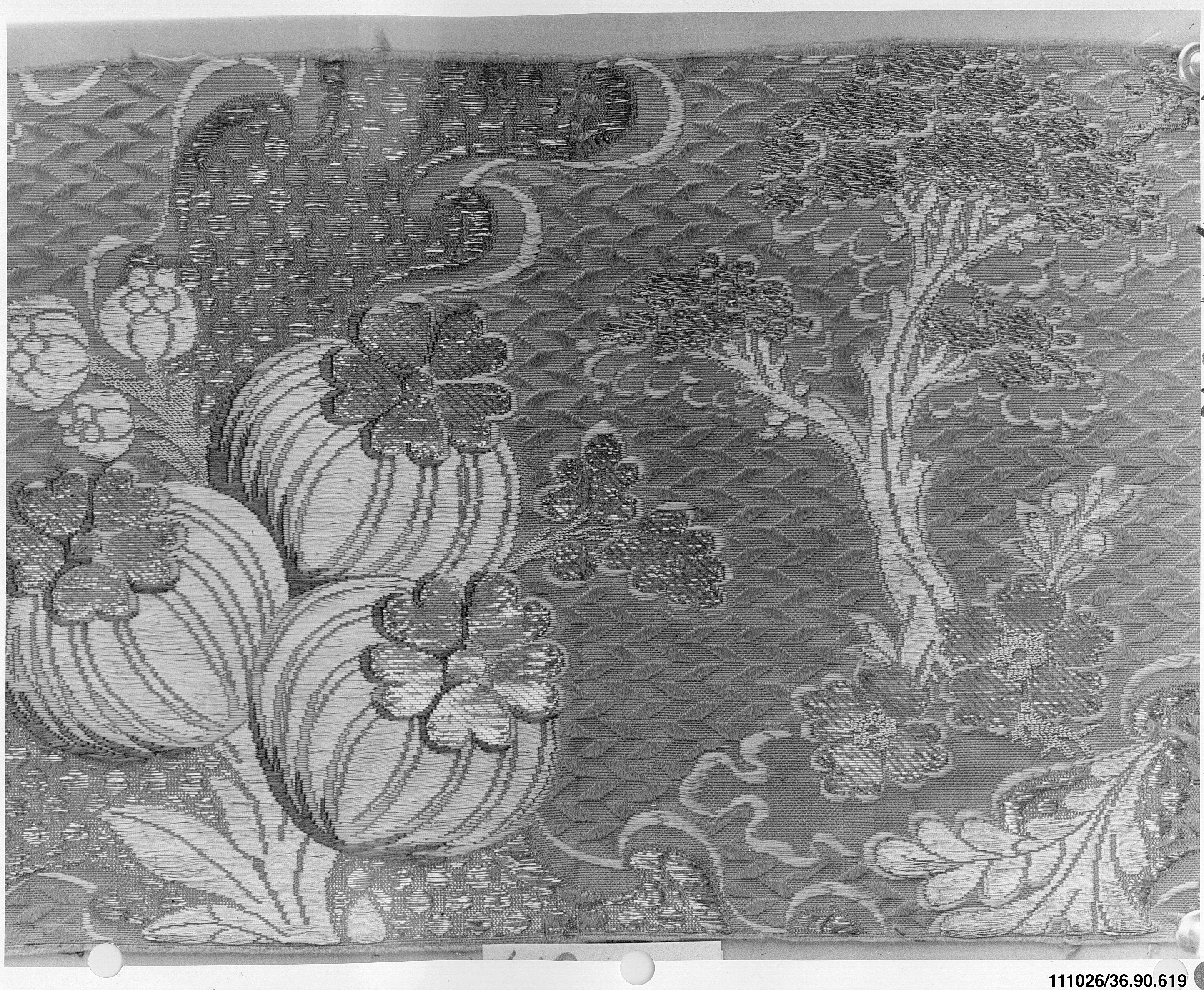 Floral Fruit Patterned Woven Textile
