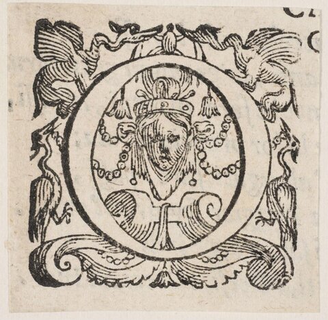 Vintage Ornamental Woodcut Woman Portrait