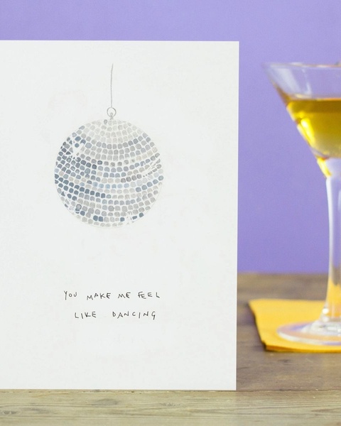Disco Ball Dancing Greeting Card