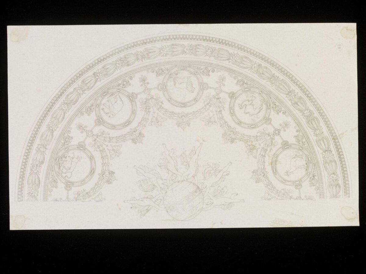 Semicircular Decorative Design Pencil Sketch