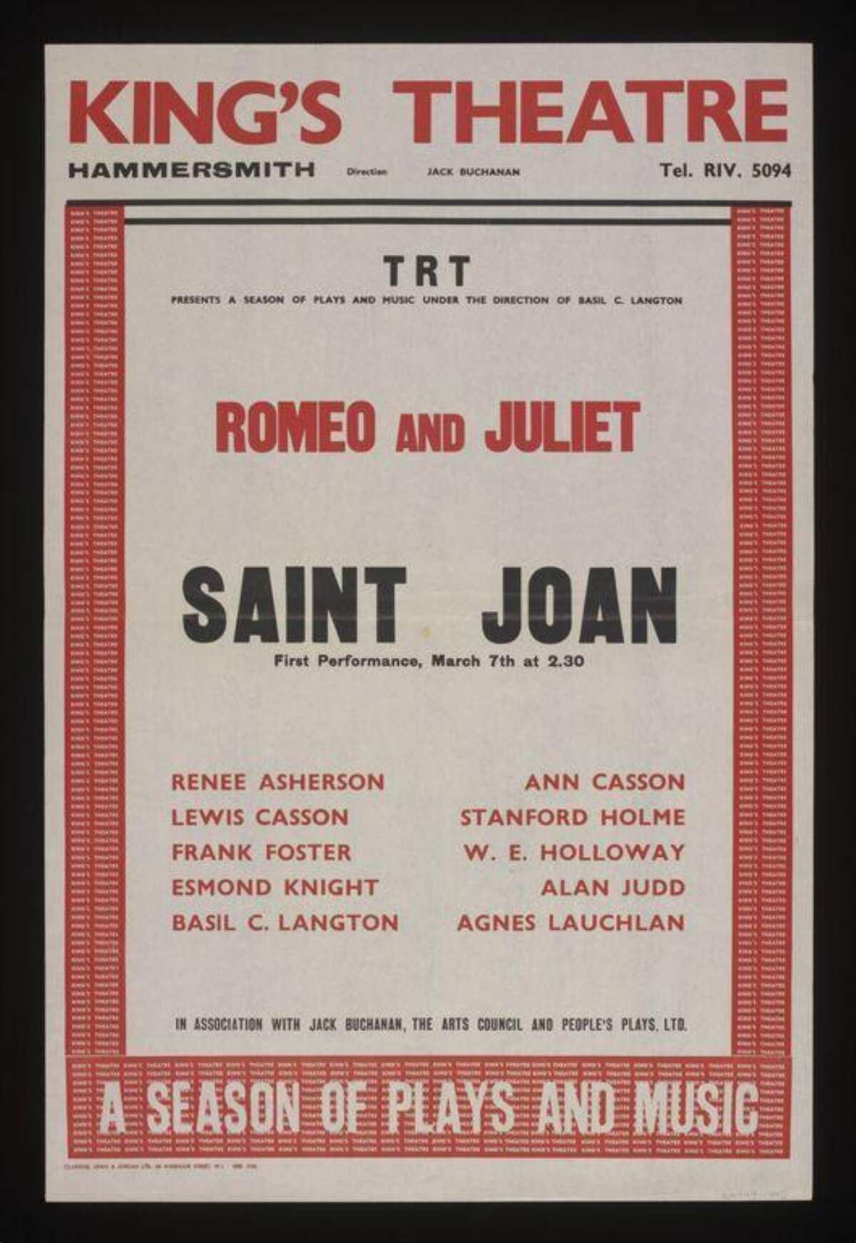 King's Theatre Play Performance Poster