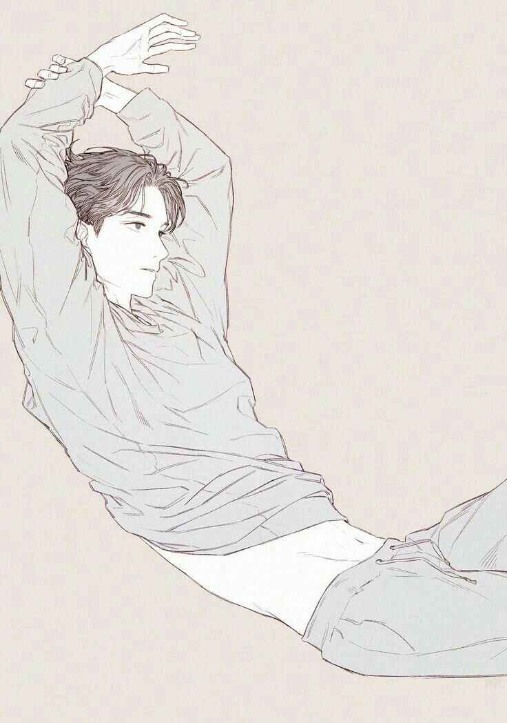 Relaxed Reclining Young Man Sketch