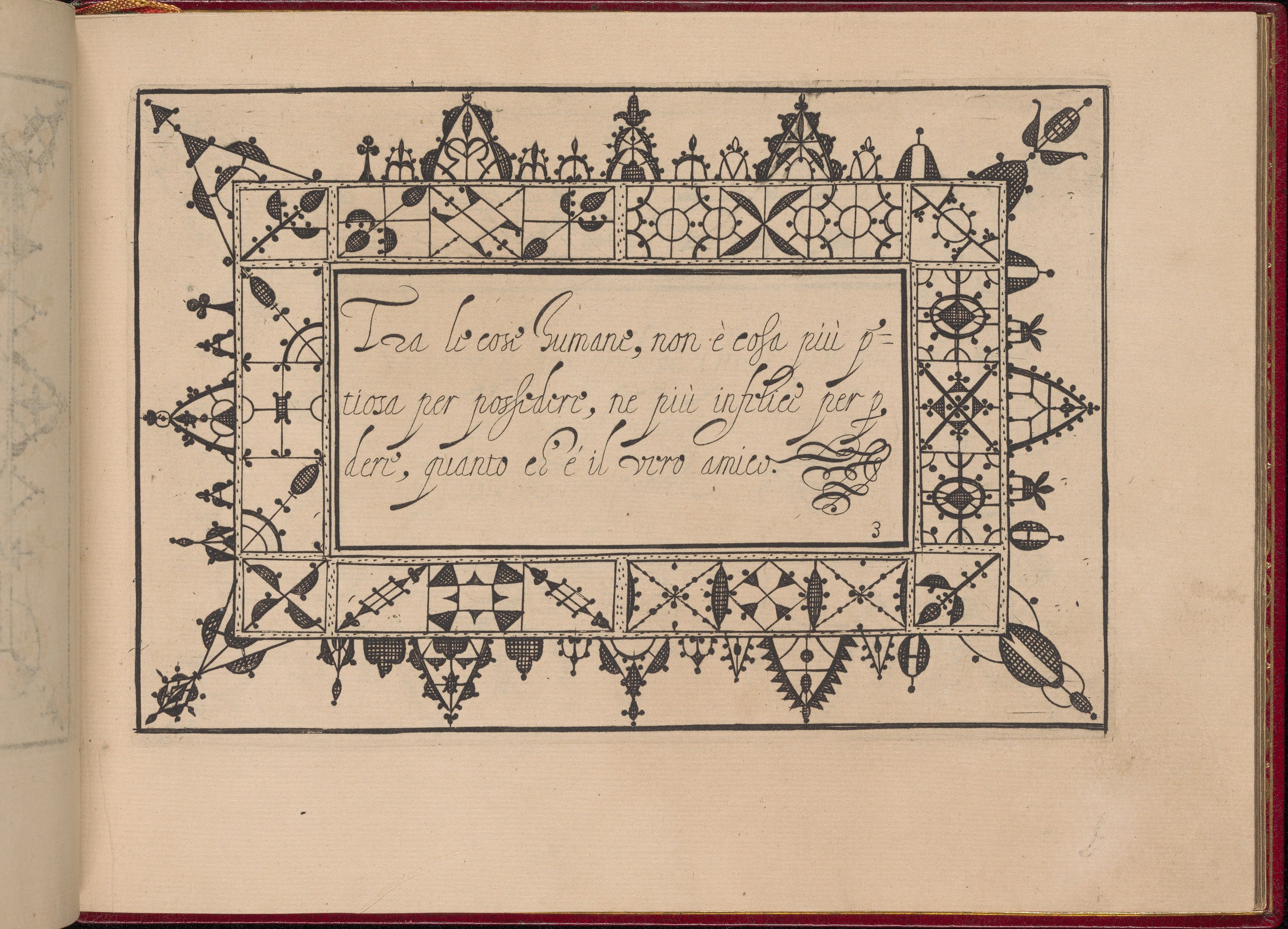 Antique Italian Calligraphy Manuscript Page