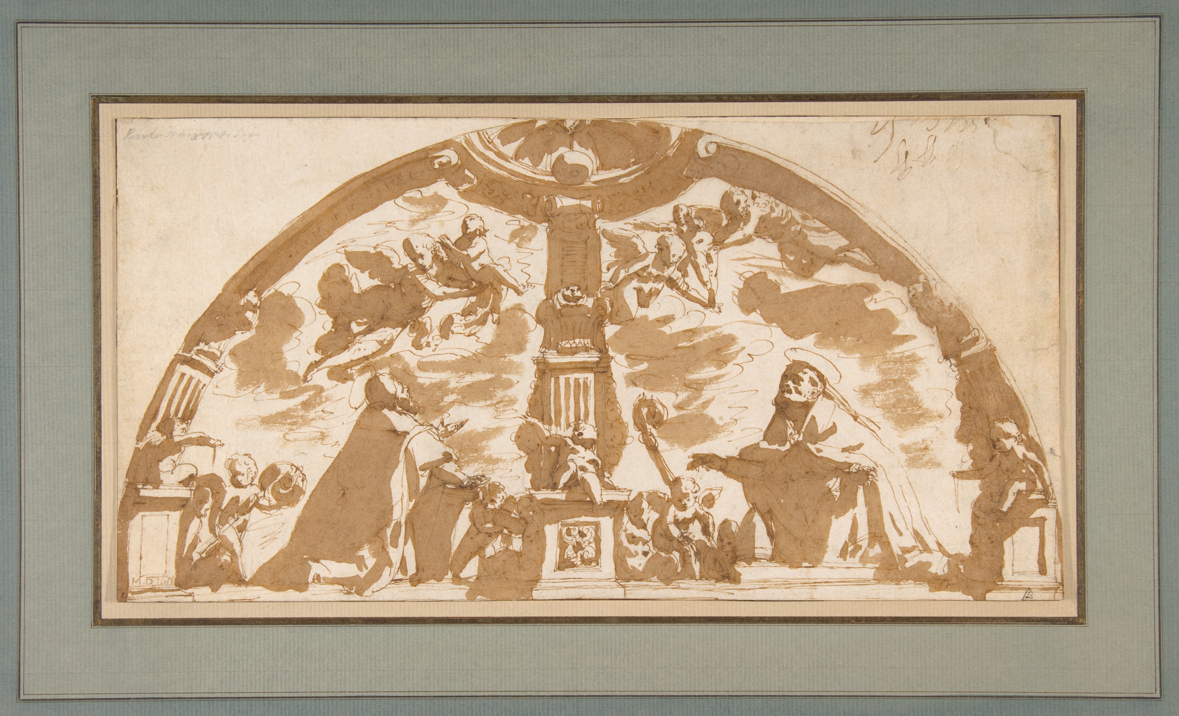 Religious Scene Sepia Sketch