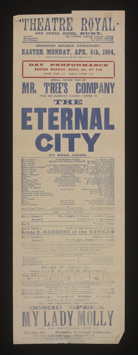 1904 Theatre Royal Playbill