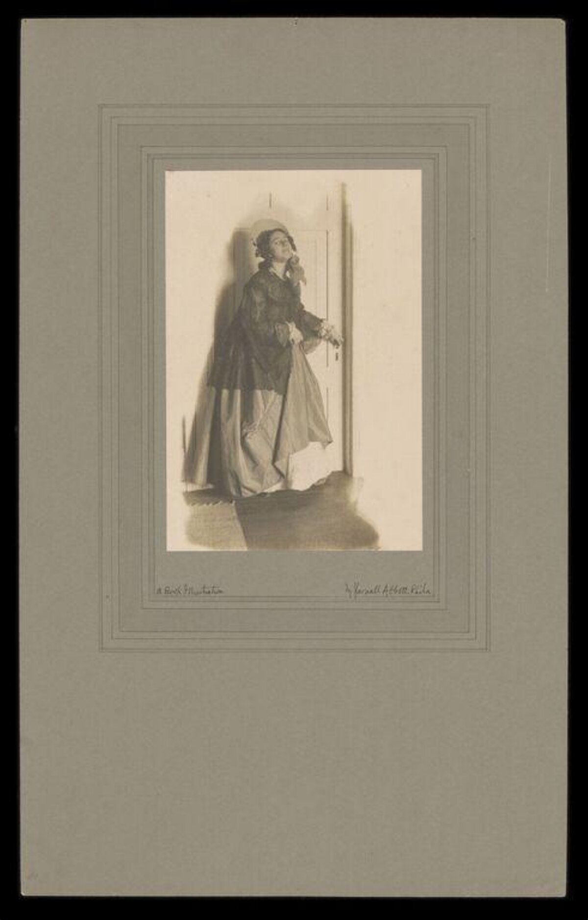Watercolor of Woman Opening Door