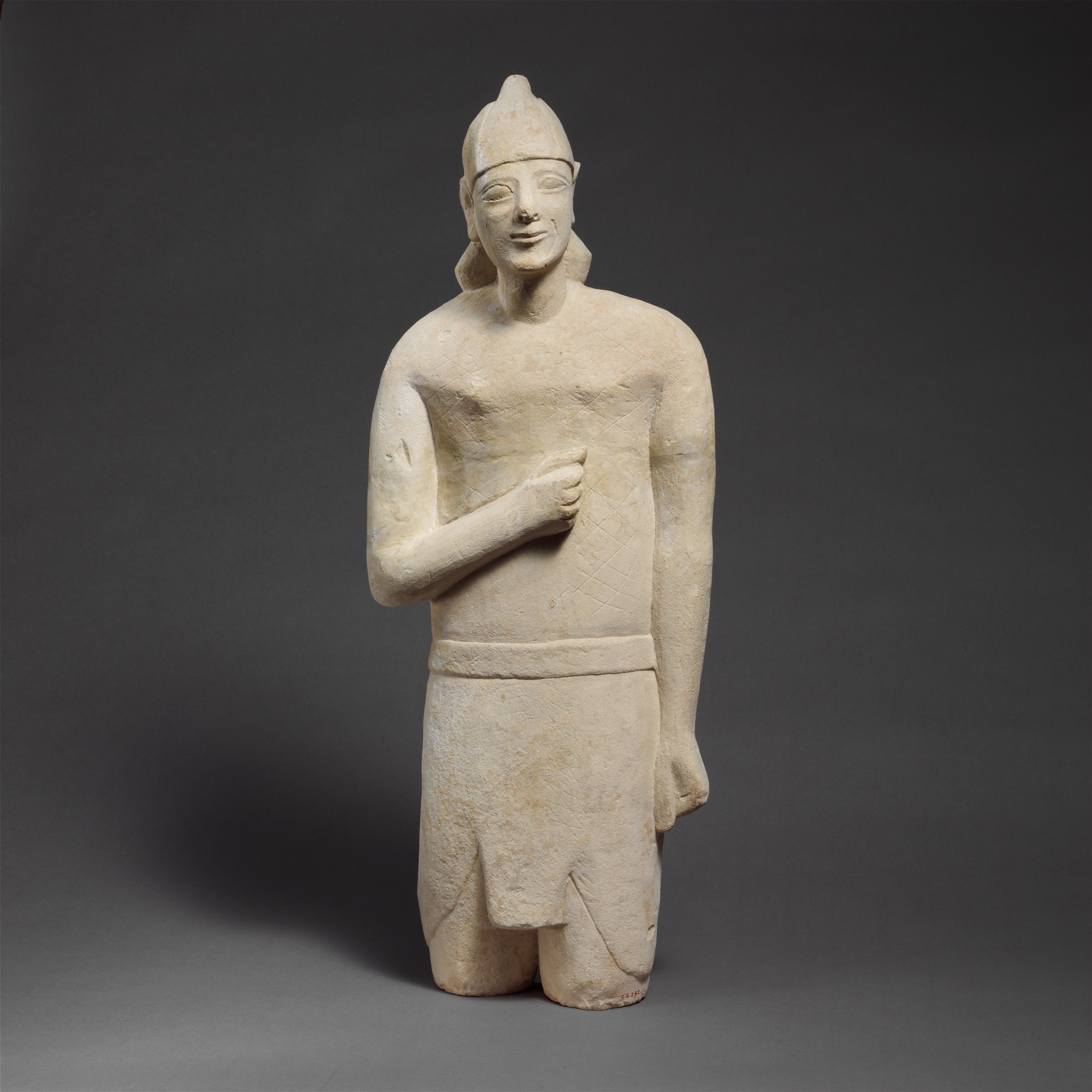 Ancient Standing Male Stone Statue