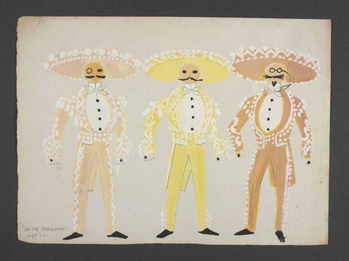 Three Mariachi Costume Sketches