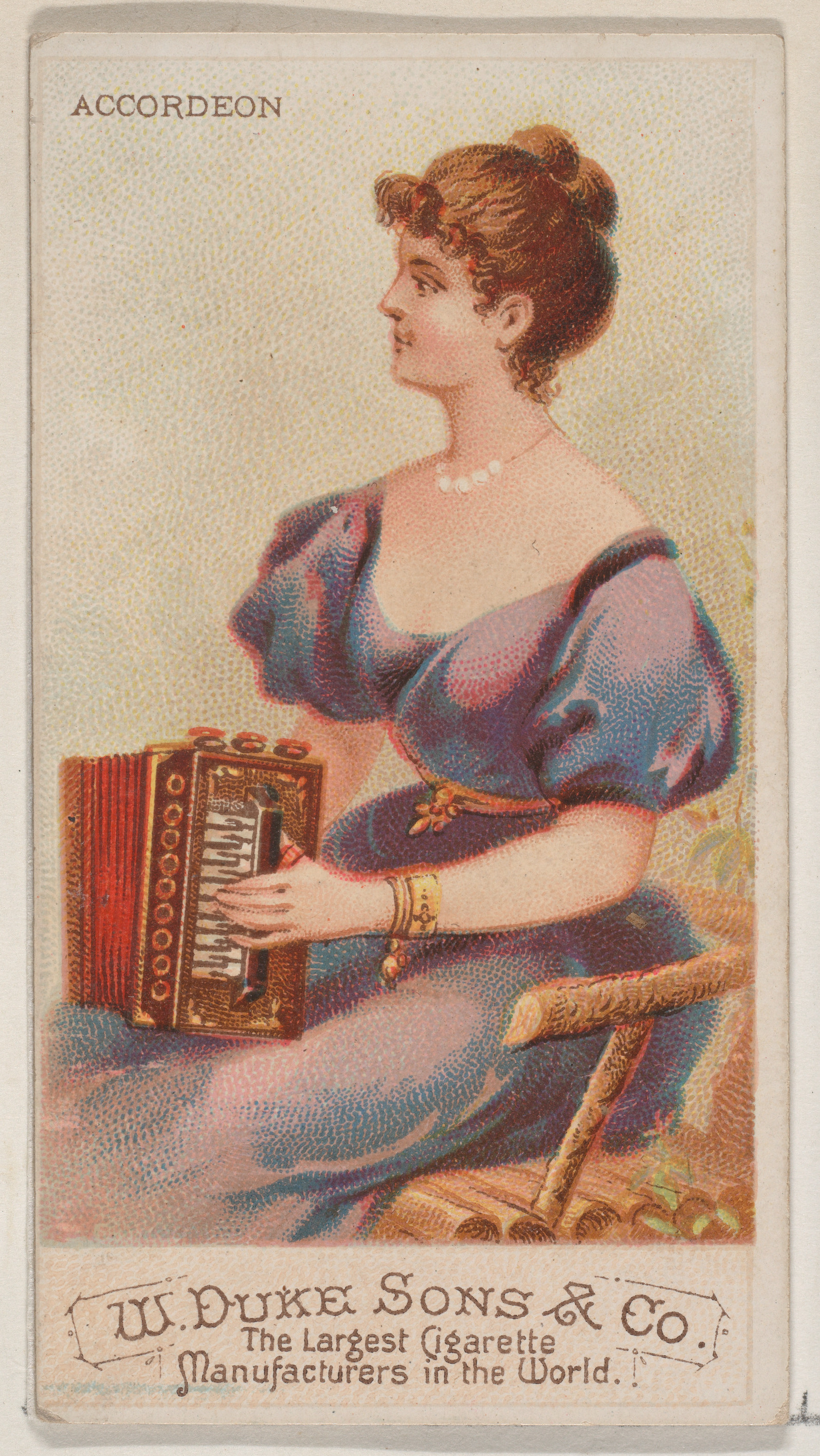 Vintage Accordeon Cigarette Ad Card