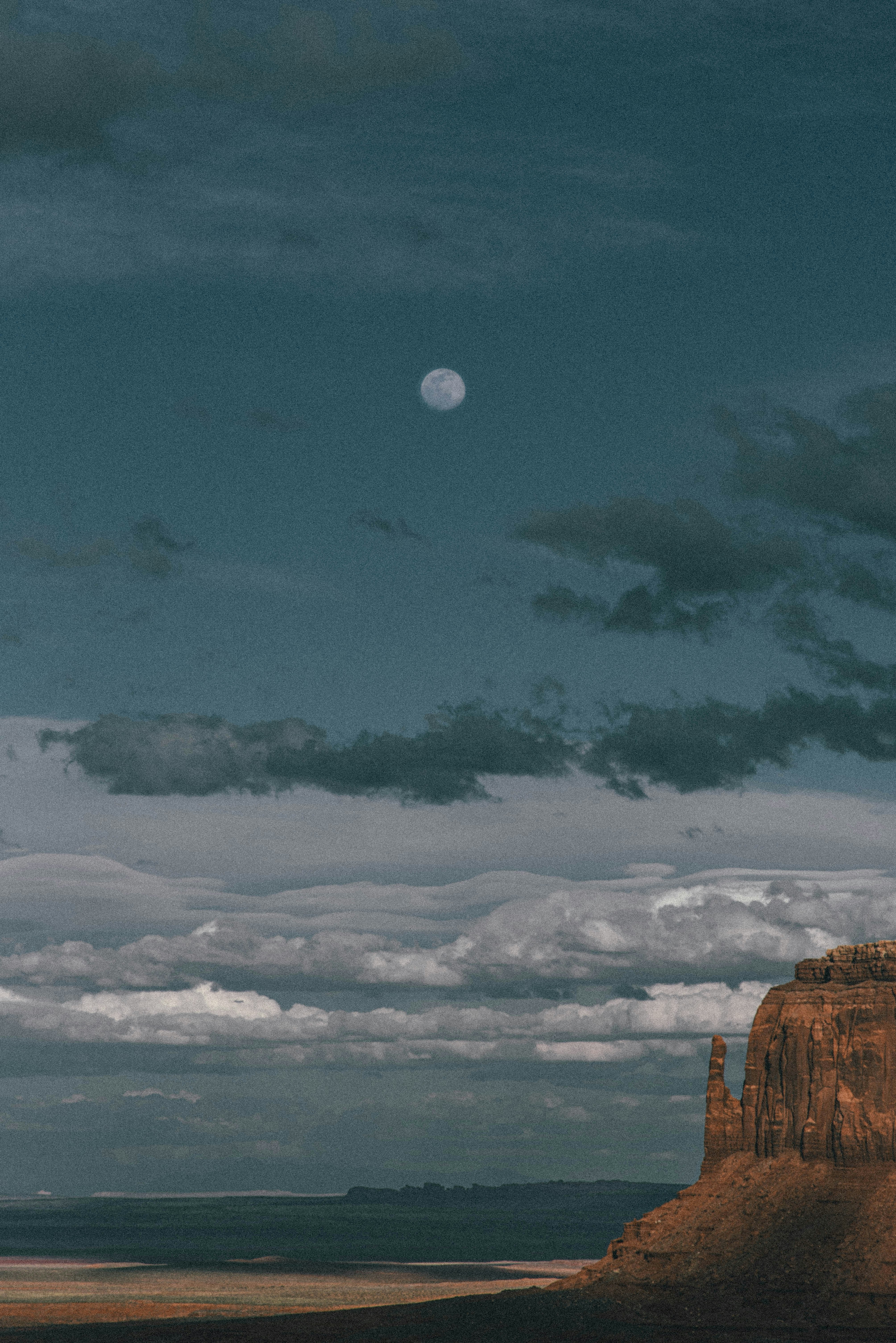 Moon Over Desert Mesa