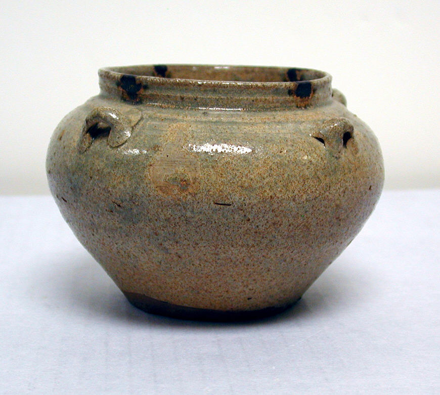 Four-eared Glazed Ceramic Jar