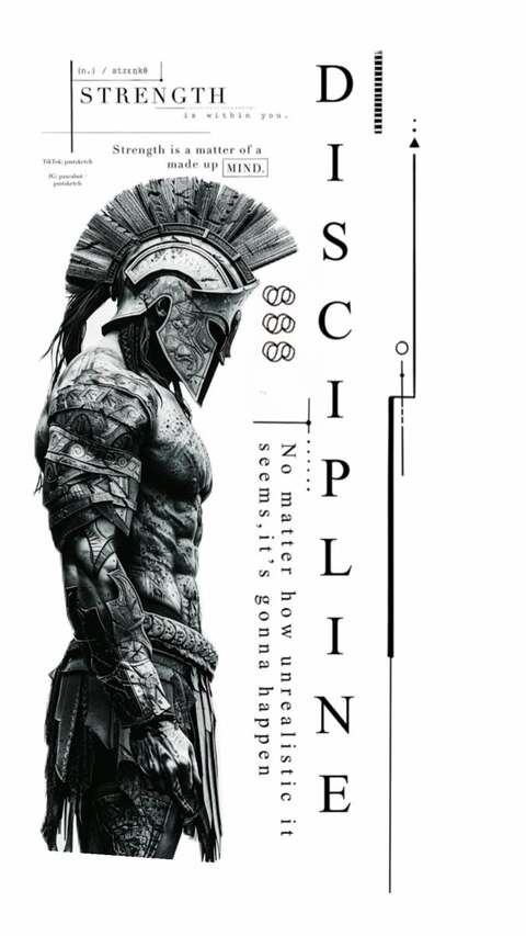 Strength and Discipline Motivation Poster