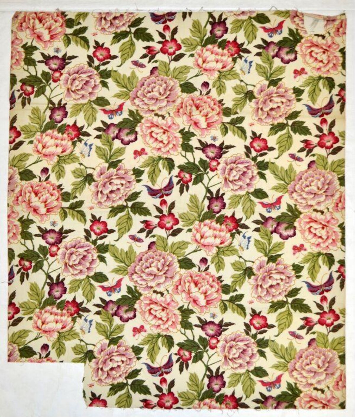 Vintage Peony Floral Print Fabric