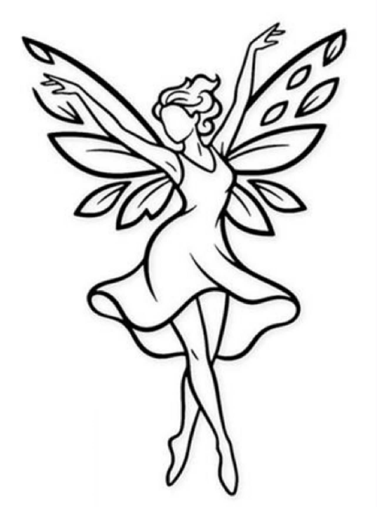 Dancing Fairy Line Art