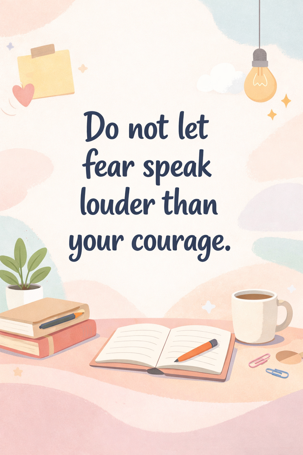 Motivational Courage Quote Graphic