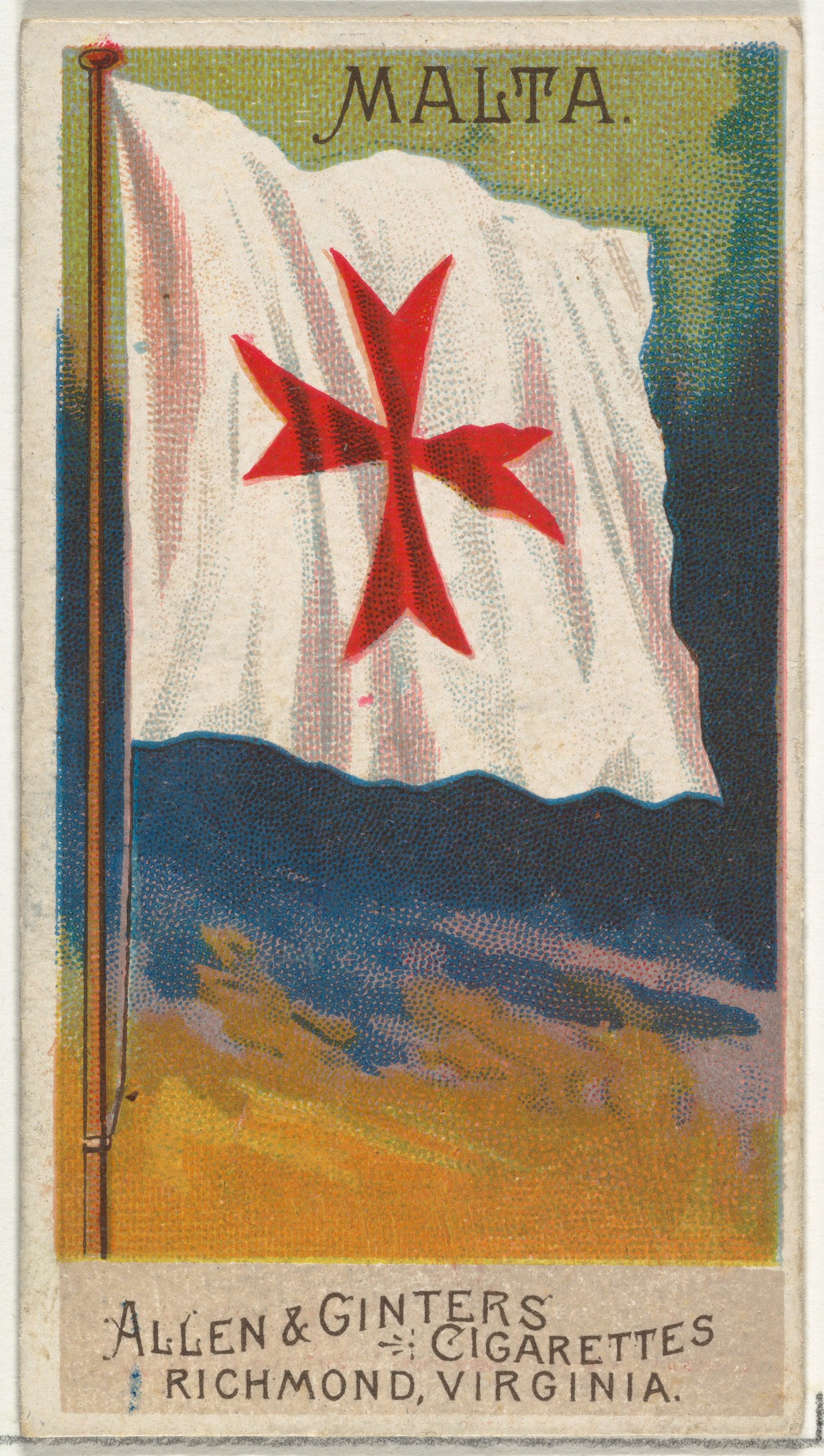 Vintage Malta Flag Cigarette Card