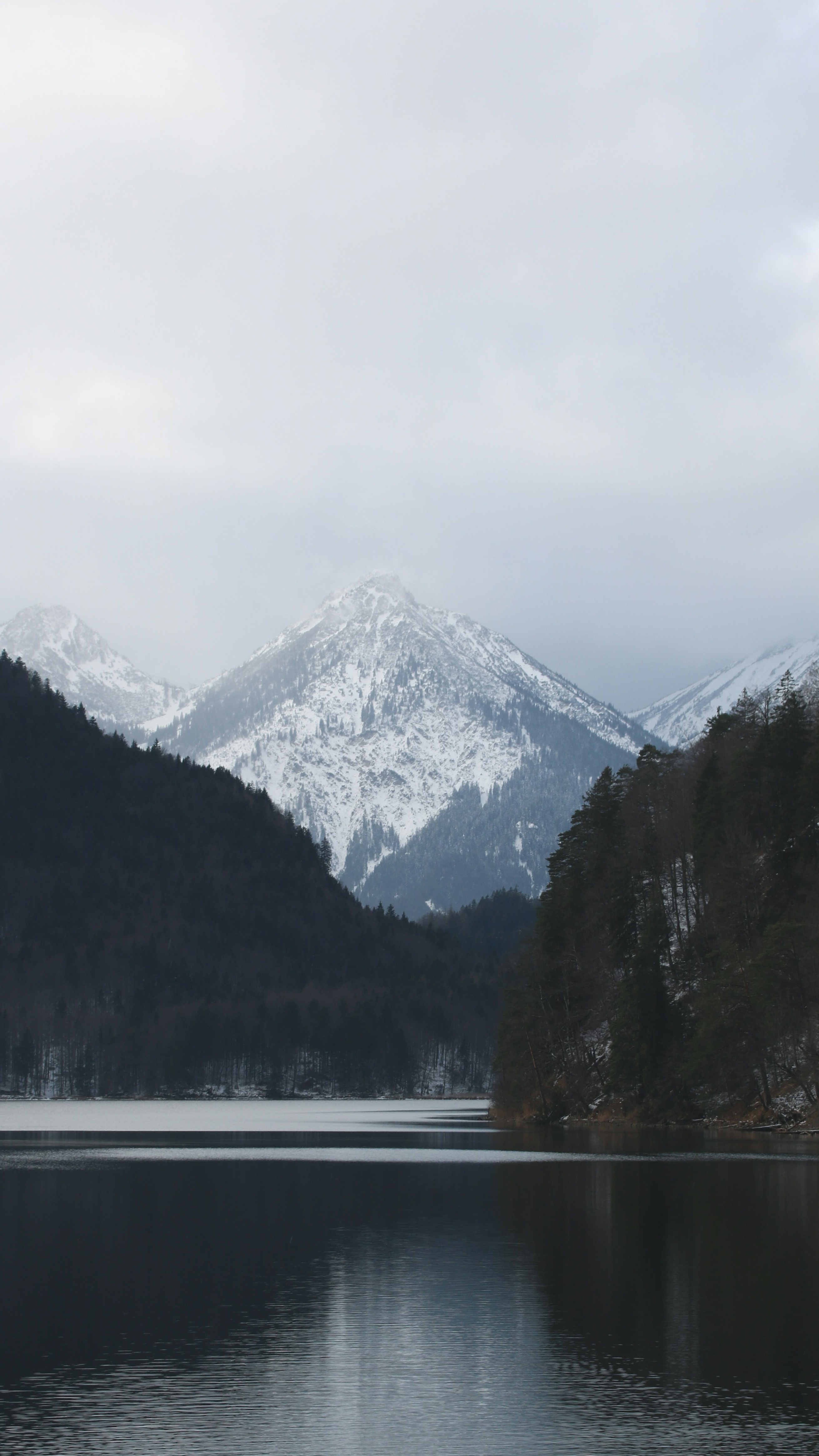 Snow Capped Mountain Lake View