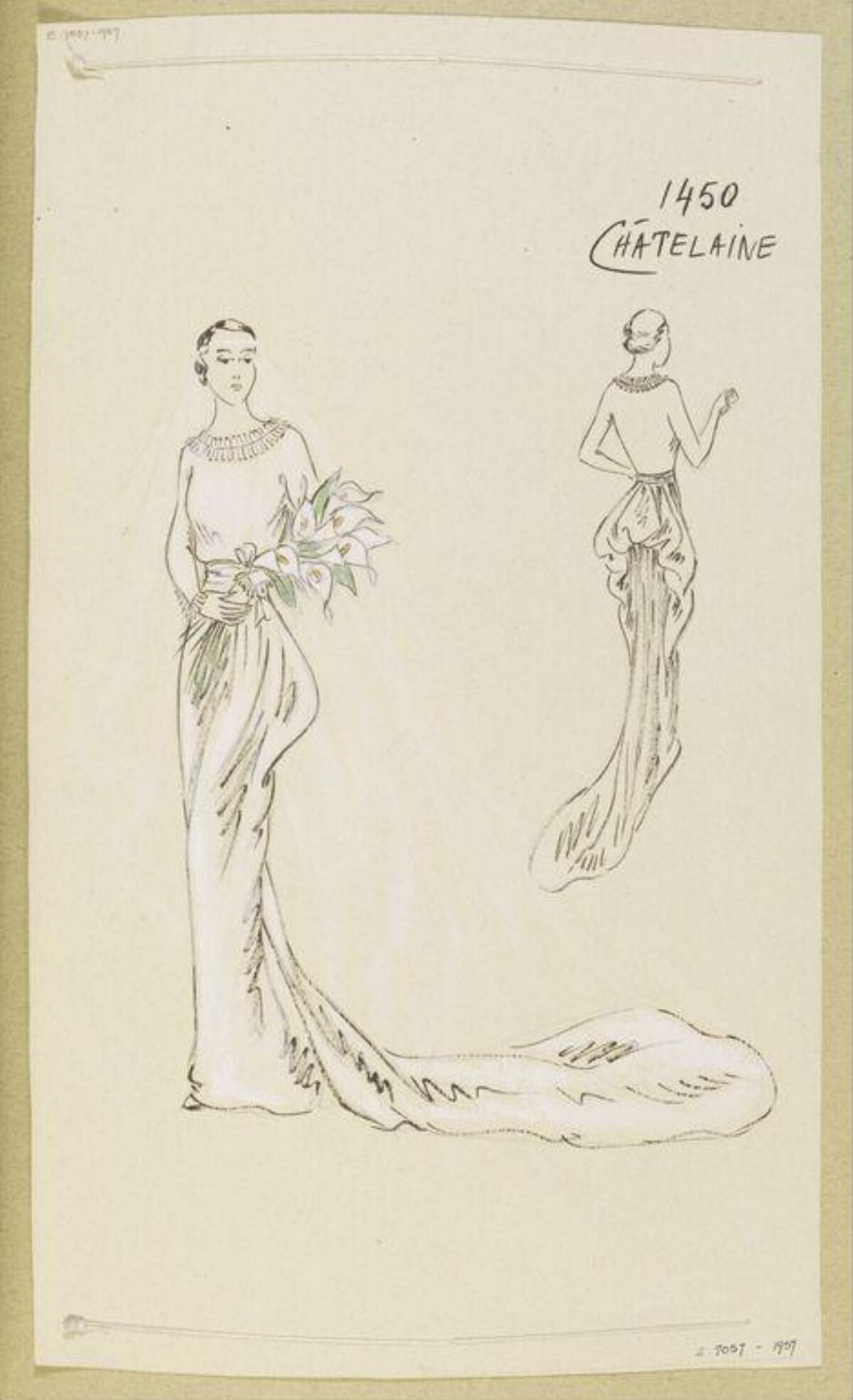 Vintage Chatelaine Gown Fashion Sketch