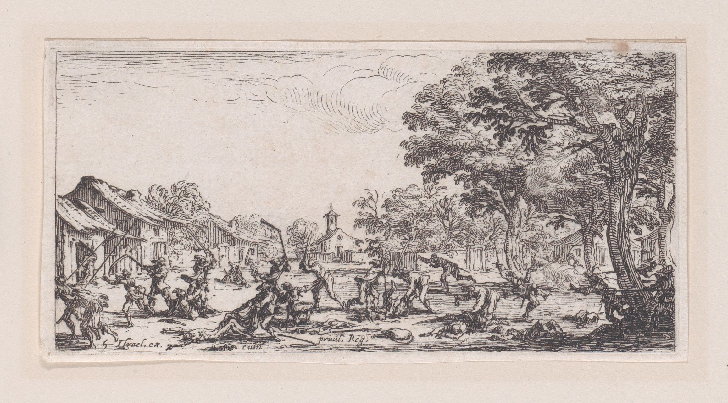 Village Battle Etching