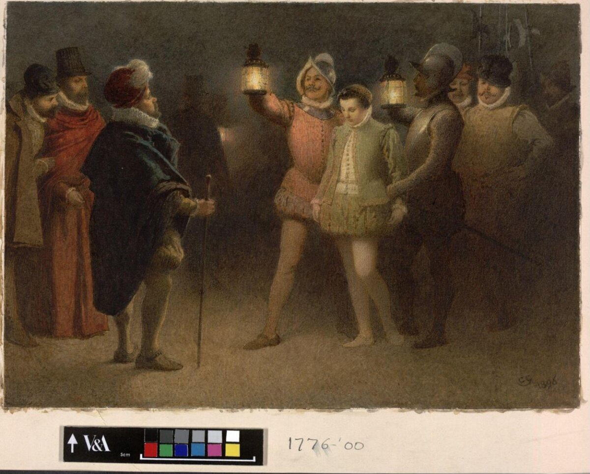 Lantern-Lit Historical Meeting Painting