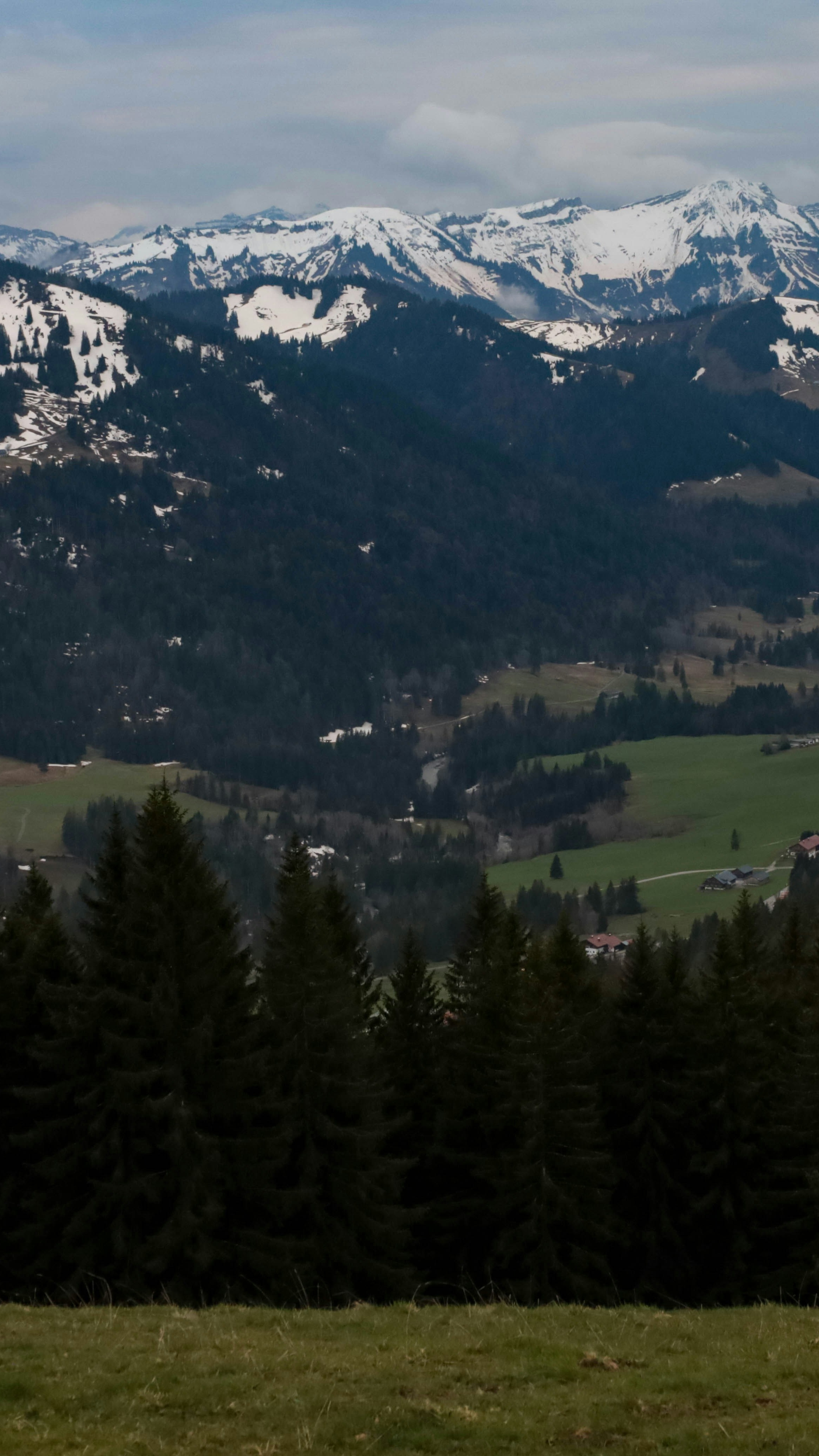 Snow-capped Alpine Mountain Landscape