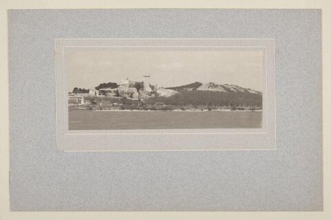 Vintage Riverside Castle Landscape