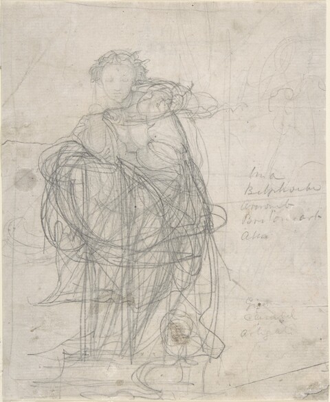 Standing Robed Female Pencil Sketch