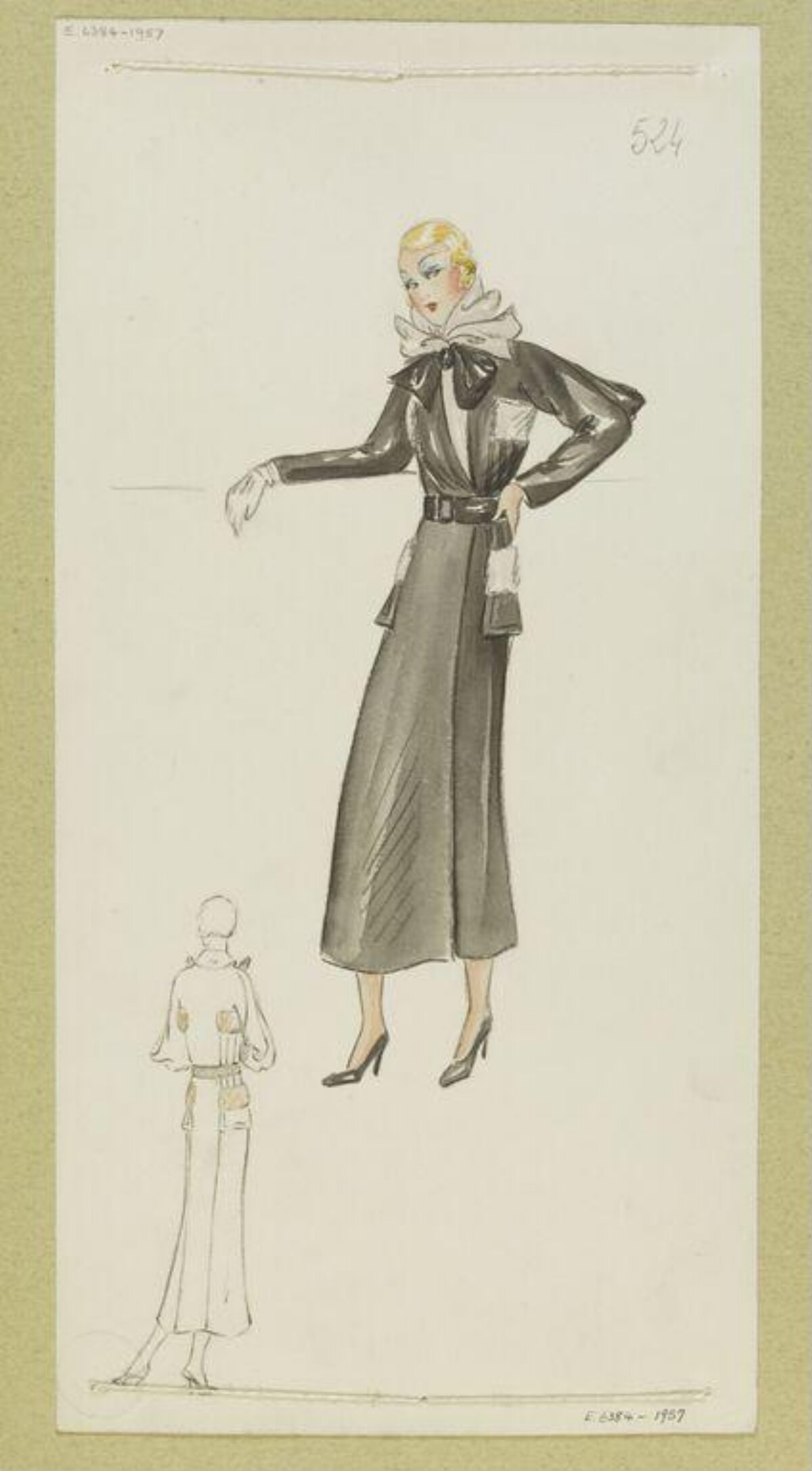 Vintage Dress Fashion Design Sketch