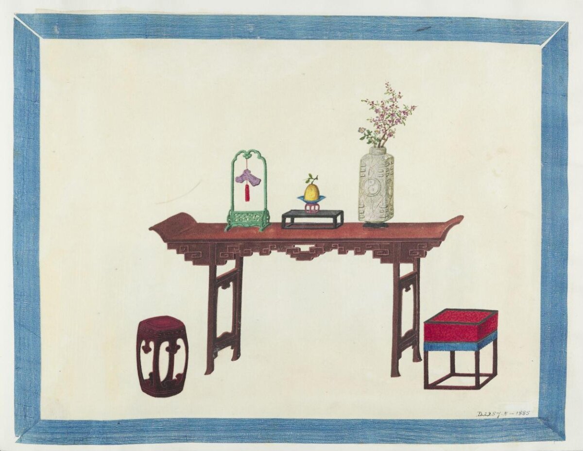 Traditional Chinese Scholar's Table Still Life
