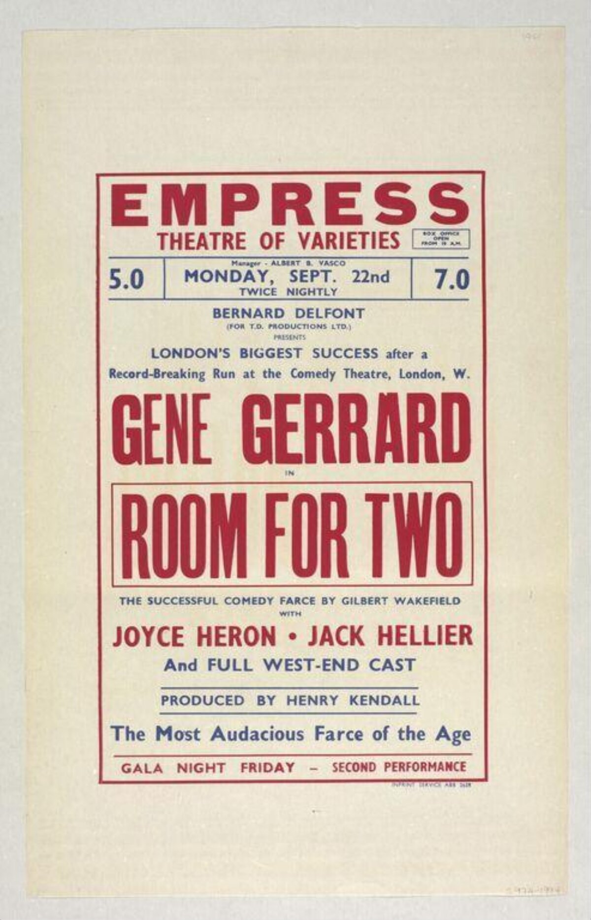Vintage Empress Theatre Play Poster