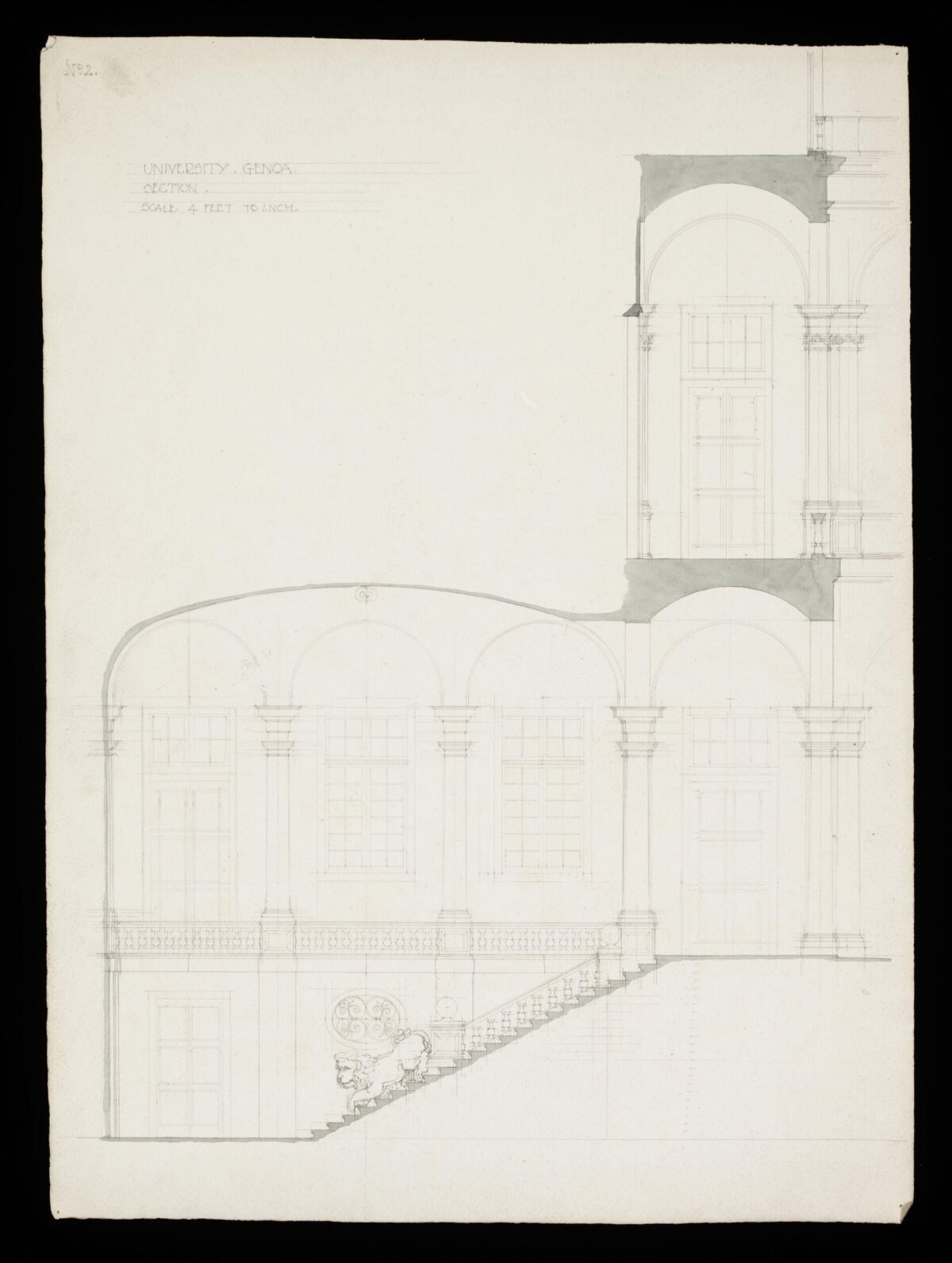 Genoa University Architectural Section Drawing