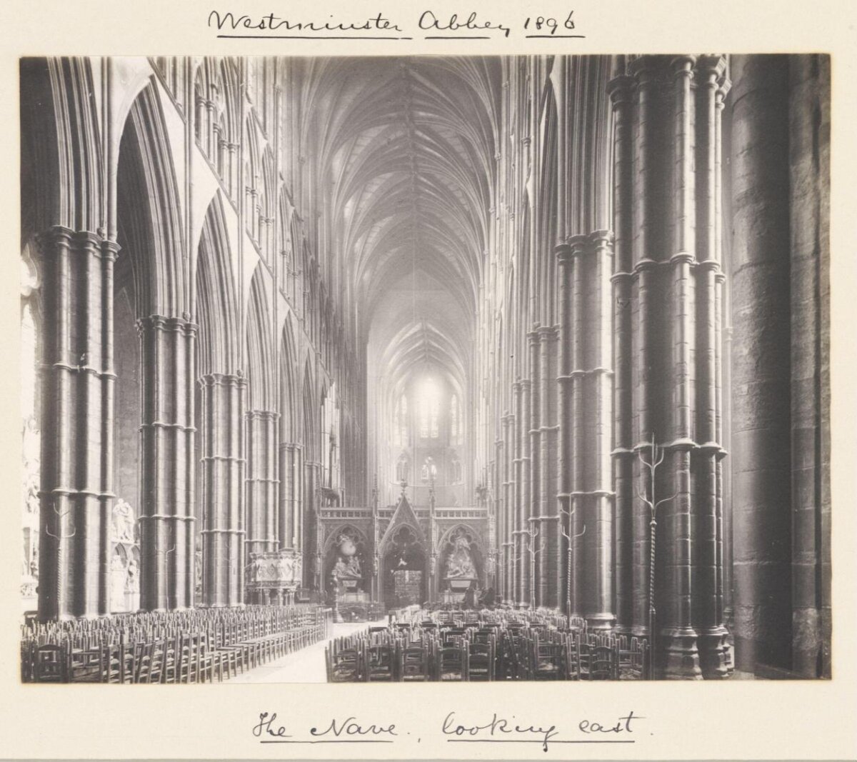 1896 Westminster Abbey Nave View