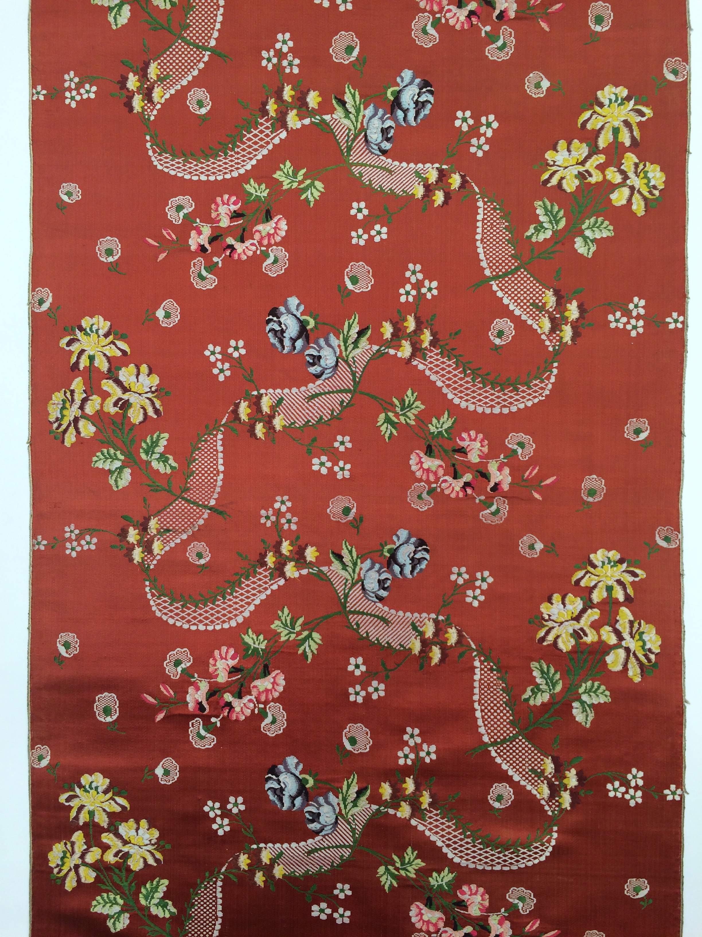 Red Floral Patterned Textile