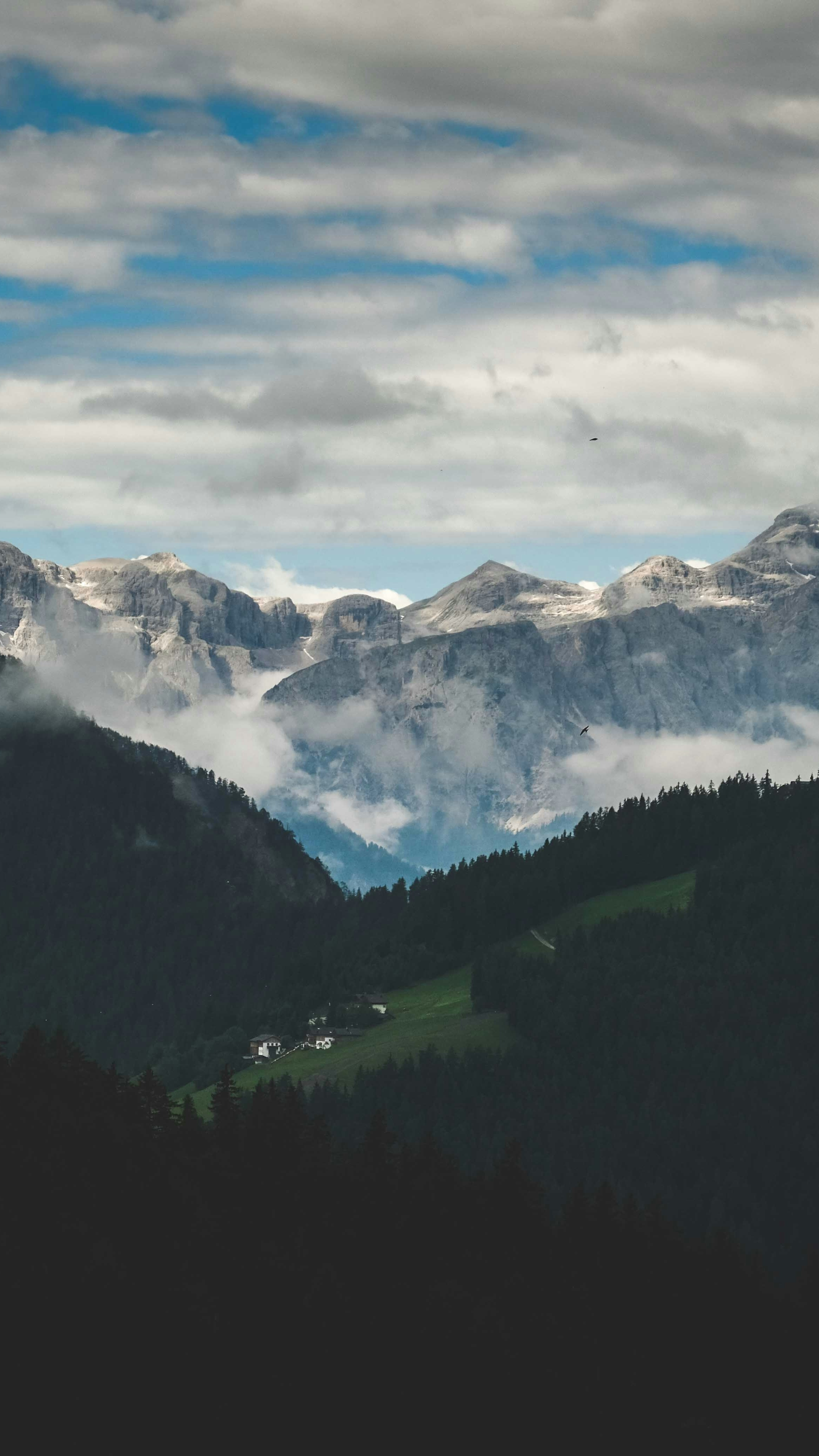 Alpine Mountain Range and Valley View