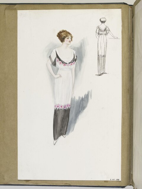 Early 1900s Women's Dress Fashion Sketch