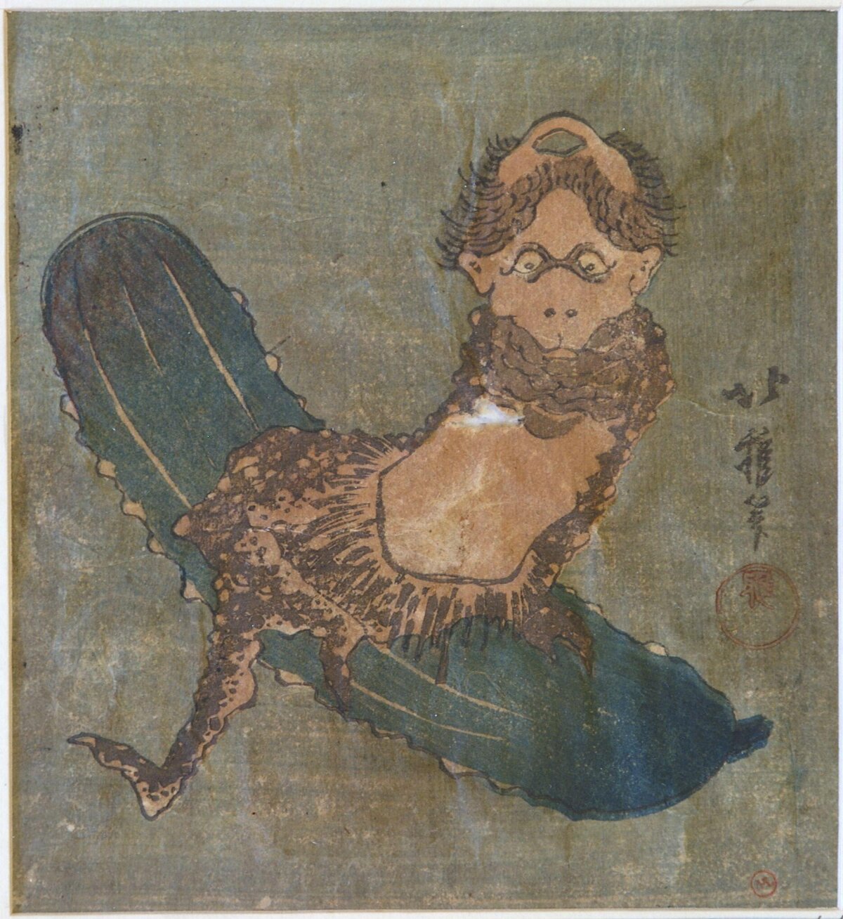 Ukiyo-e Kappa on Cucumber