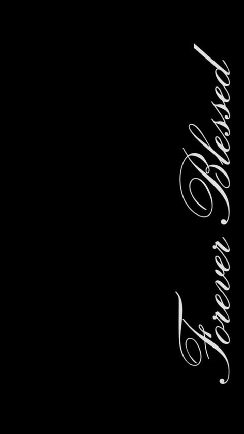 Vertical Blessed Forever Text on Black