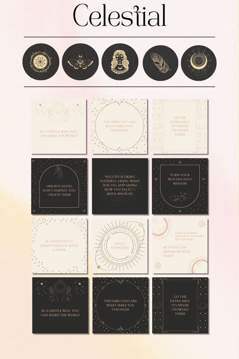 Celestial Themed Quote Design Collection