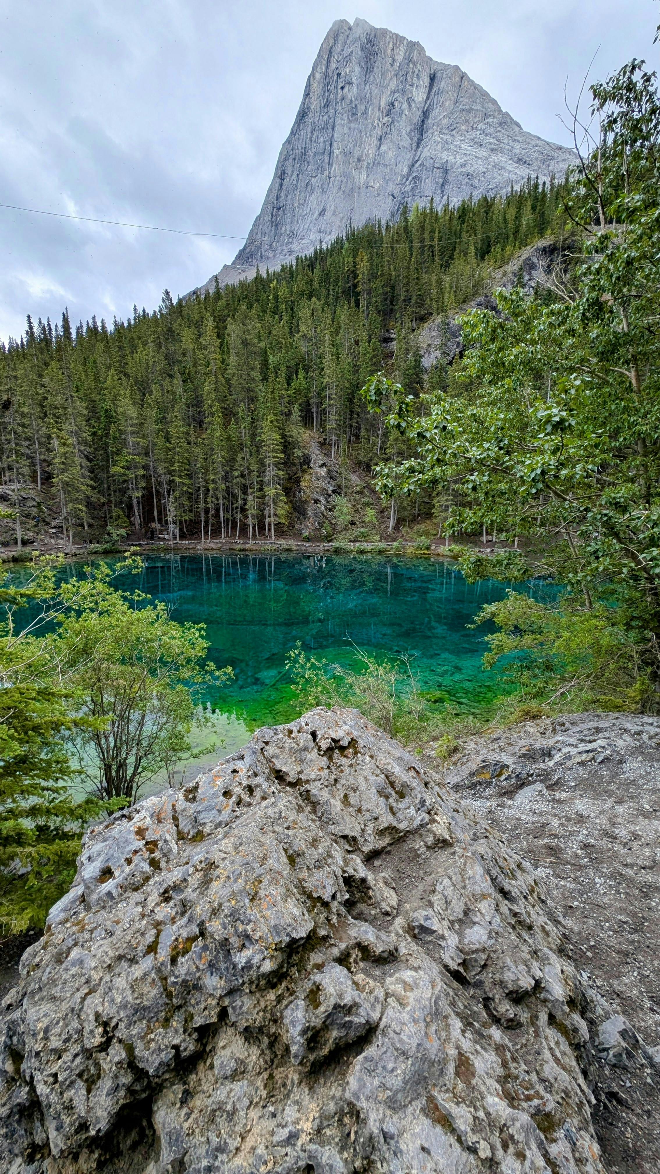 Turquoise Lake Beneath Rocky Peak