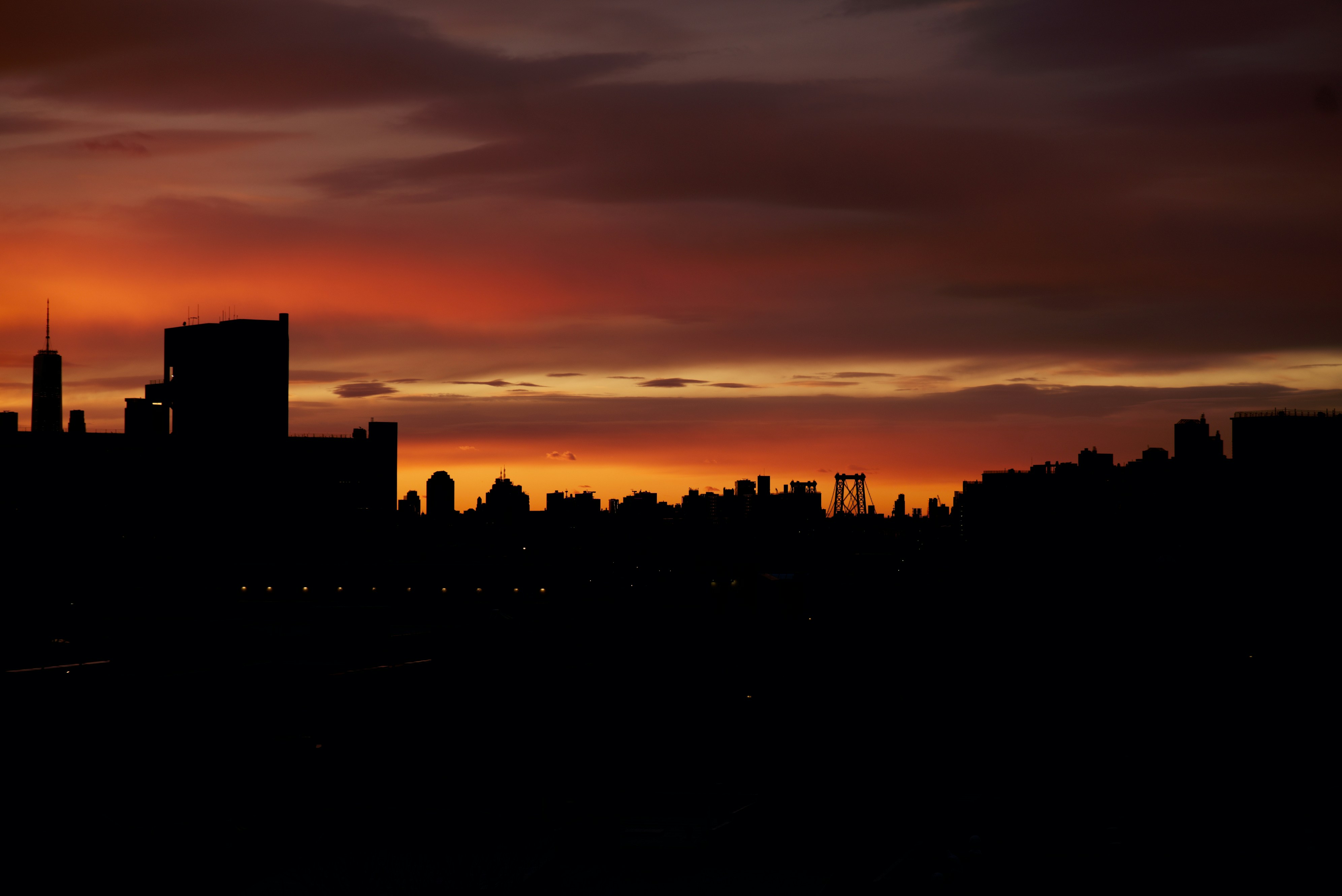 City Skyline Silhouette at Sunset