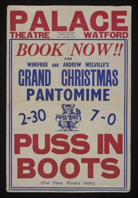 Vintage Puss in Boots Pantomime Poster