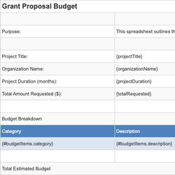 Grant Proposal Budget