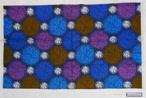 Colorful Circular Geometric Pattern Fabric