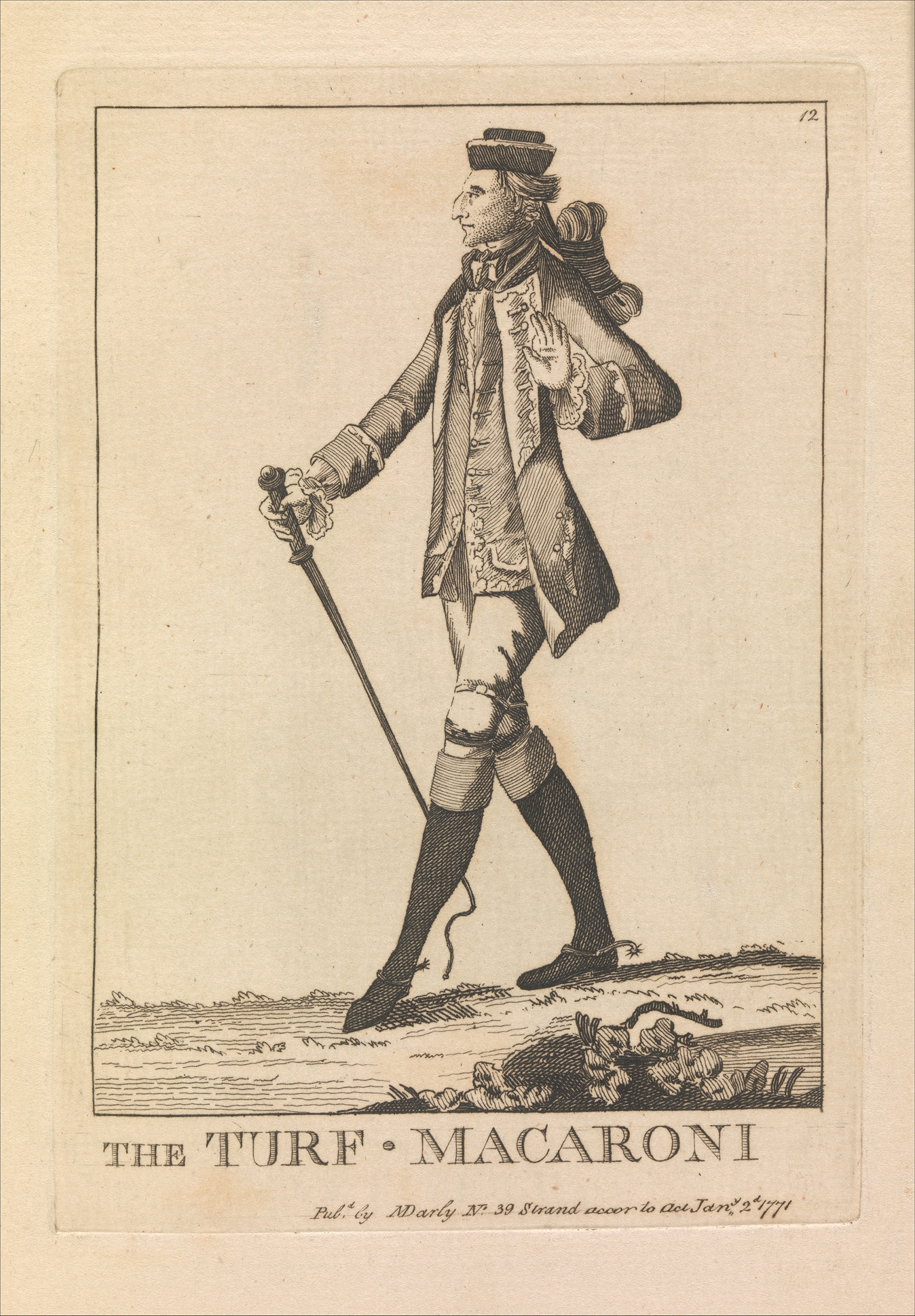 The Turf Macaroni 1771 Engraving