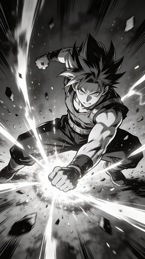 Anime Fighter Punching In Battle