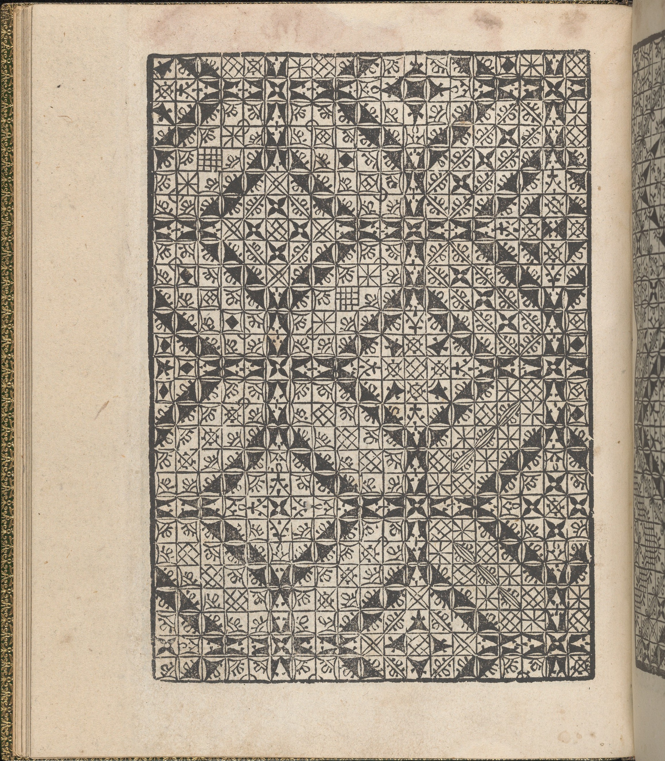 Antique Geometric Pattern on Aged Book Page