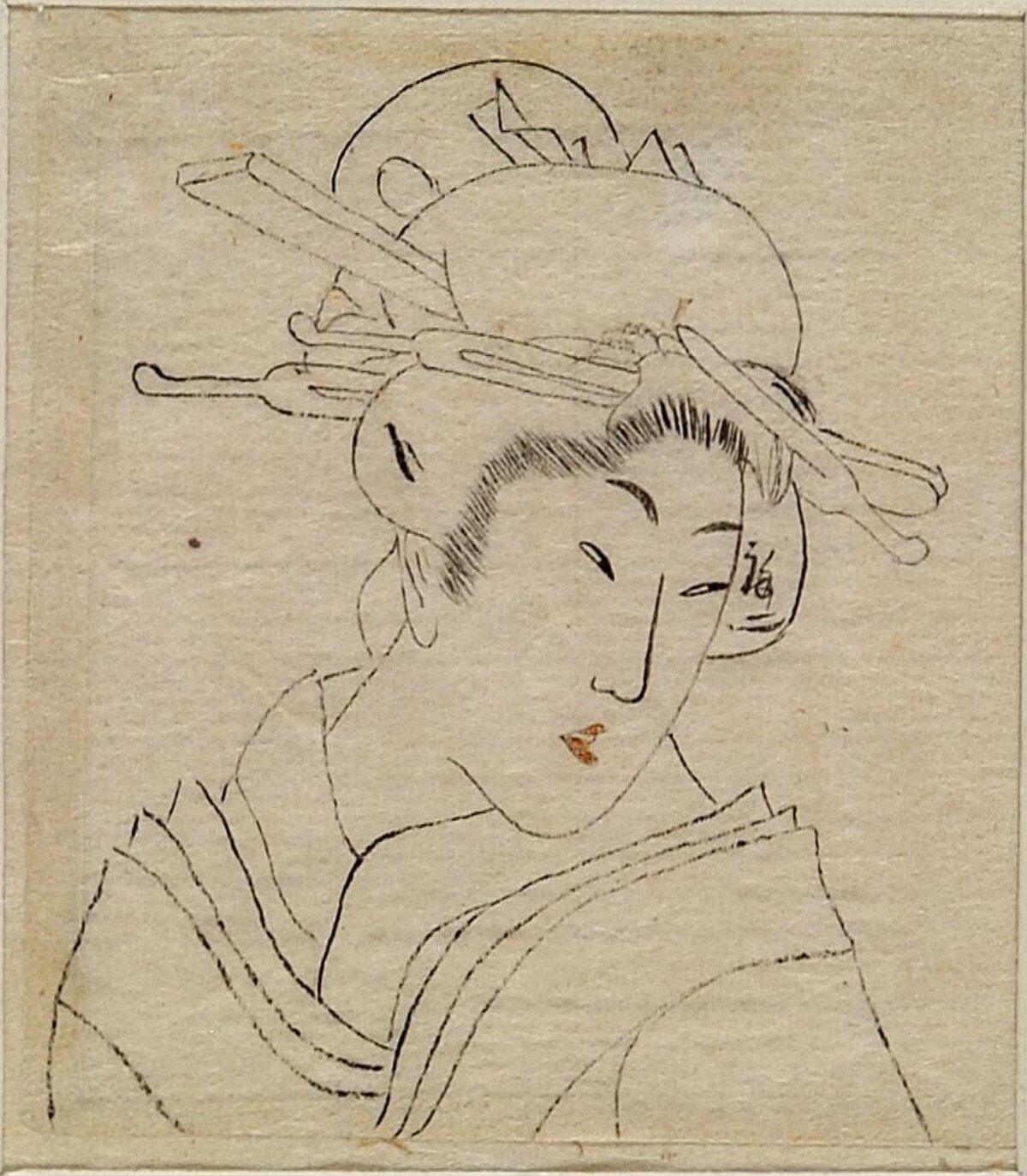 Japanese Line Sketch of a Beauty